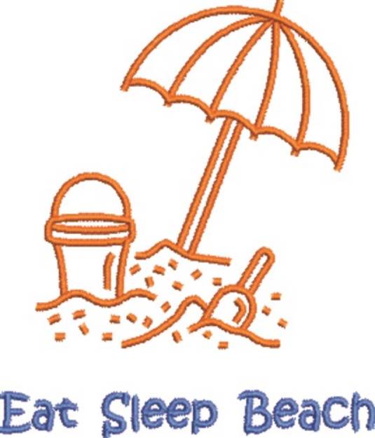 Picture of Eat, Sleep, Beach Machine Embroidery Design