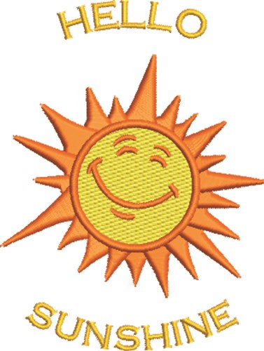 Hello Sunshine Machine Embroidery Design