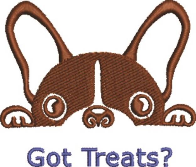 Picture of French Bulldog Got Treats? Machine Embroidery Design