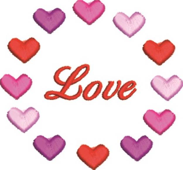 Picture of ValentineS Day Heart Border Machine Embroidery Design