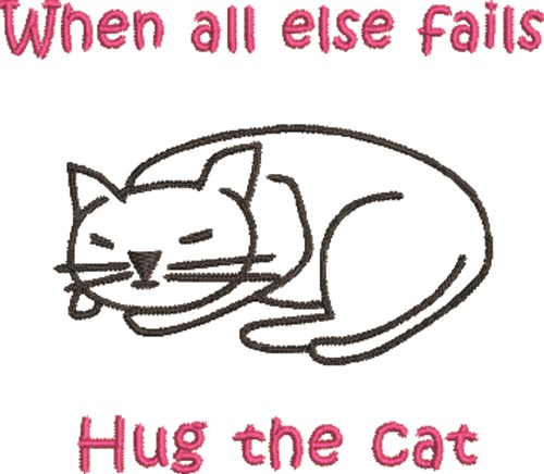Hug The Cat Machine Embroidery Design