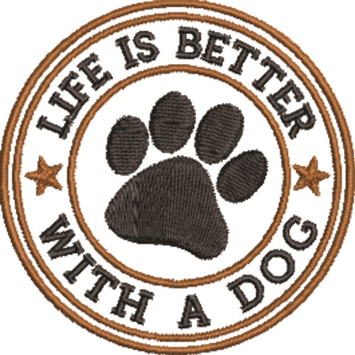 Better With A Dog Machine Embroidery Design