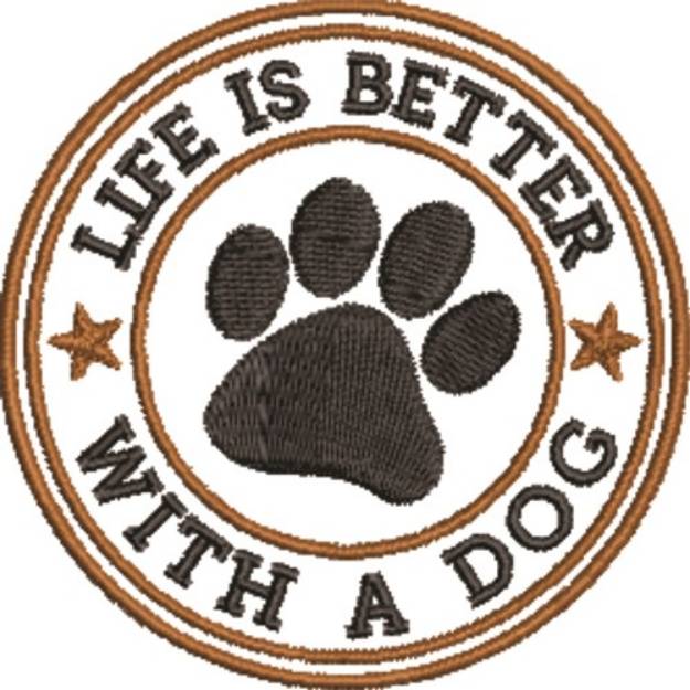 Picture of Better With A Dog Machine Embroidery Design