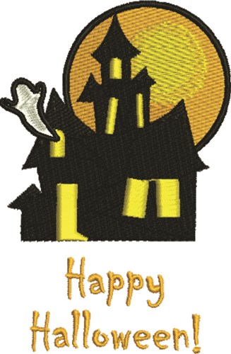 Haunted House Machine Embroidery Design