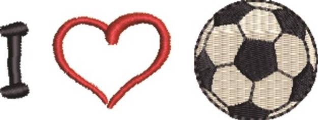 Picture of Love Soccer Machine Embroidery Design