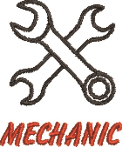 Mechanic Wrenches Machine Embroidery Design