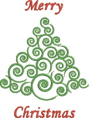 Merry Christmas Tree Machine Embroidery Design