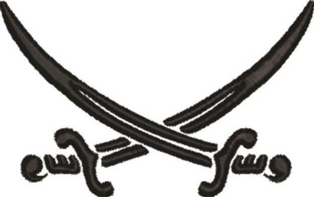 Picture of Crossed Swords Machine Embroidery Design