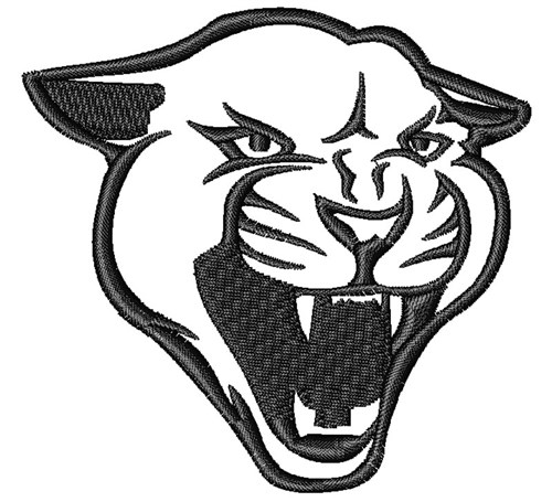 Panther Mascot Outline Machine Embroidery Design