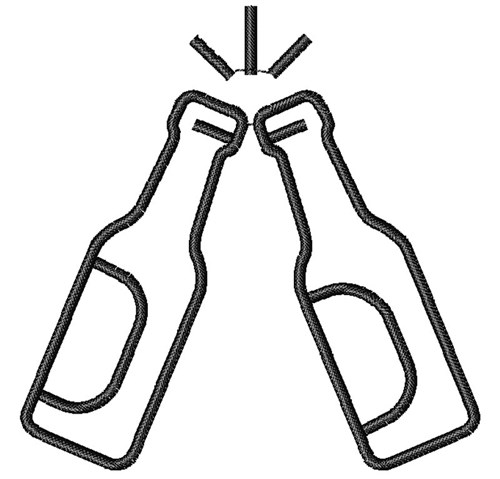 Beer Bottle Toast Machine Embroidery Design