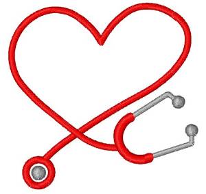Picture of Heart Stethoscope Machine Embroidery Design