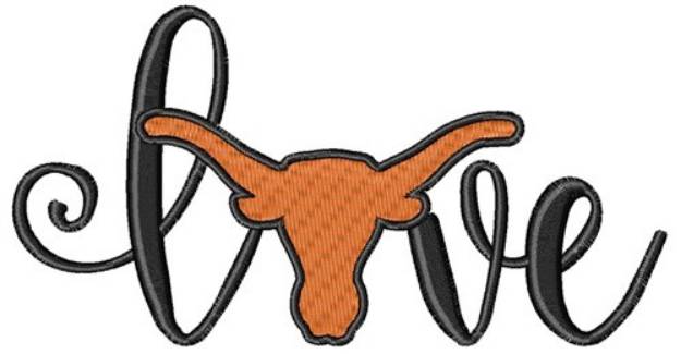 Picture of Longhorn Love Machine Embroidery Design
