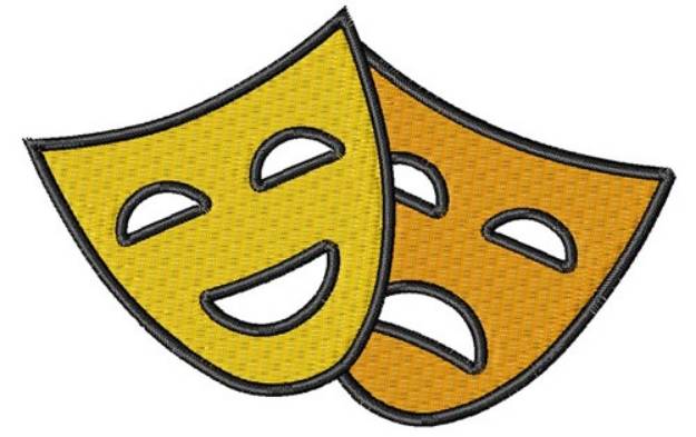 Picture of Theater Drama Masks Machine Embroidery Design
