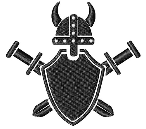 Viking Shield & Helmet Machine Embroidery Design