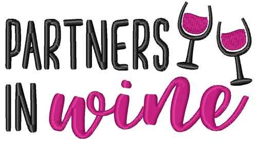 Partners In Wine Machine Embroidery Design