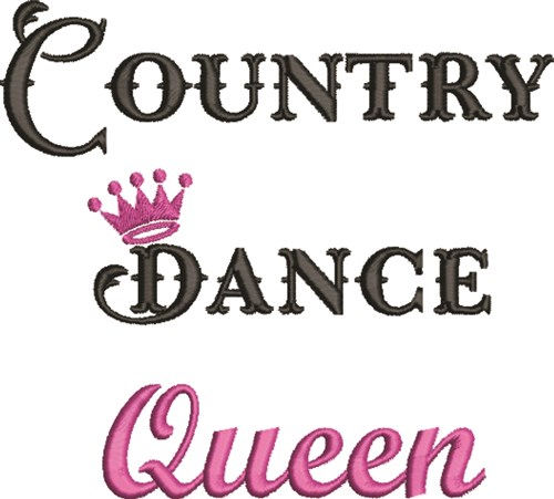 Country Dance Queen Machine Embroidery Design