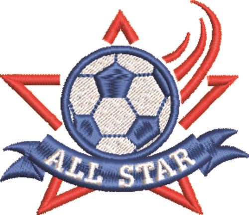 Soccer All Star Machine Embroidery Design