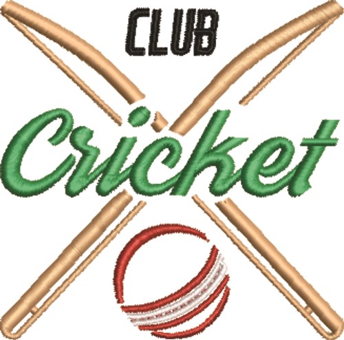 Club Cricket Machine Embroidery Design