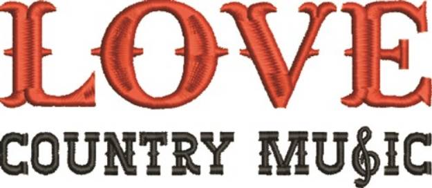 Picture of Love Country Music Machine Embroidery Design