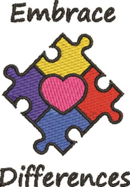 Picture of Embrace Differences Machine Embroidery Design