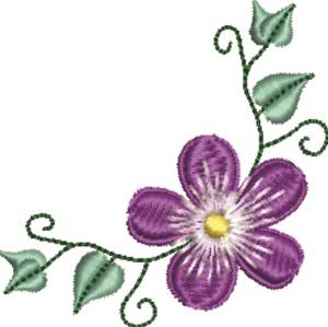 Picture of Corner Flower Machine Embroidery Design