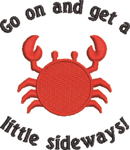 Crab Sideways Machine Embroidery Design