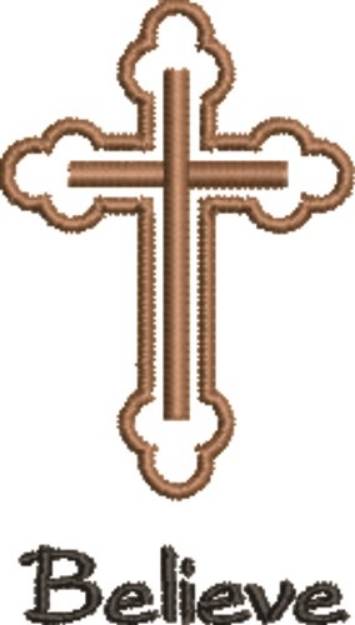 Picture of Believe Cross Machine Embroidery Design