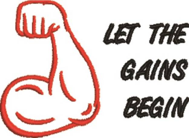 Picture of Let Gains Begin Machine Embroidery Design