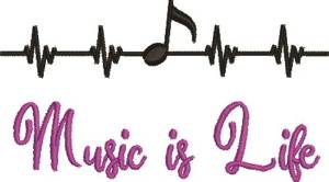 Picture of Music Is Life Machine Embroidery Design