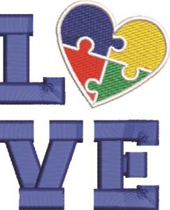 Picture of Autism Heart 4 Small Machine Embroidery Design
