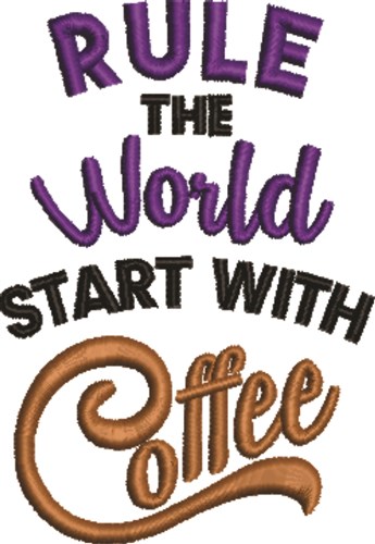 Start With Coffee Machine Embroidery Design