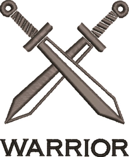 Crossed Swords Warrior Machine Embroidery Design