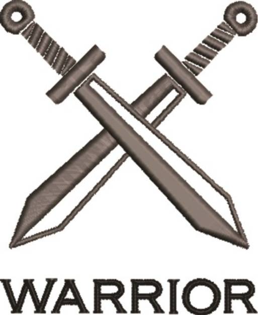 Picture of Crossed Swords Warrior Machine Embroidery Design