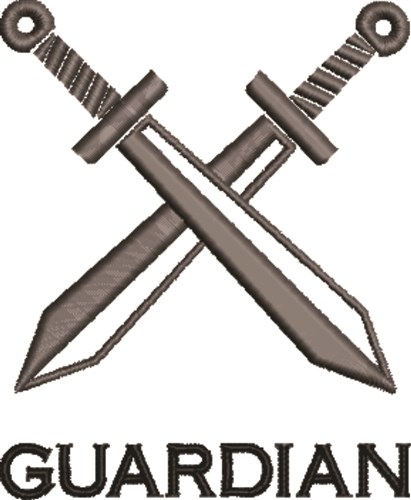 Crossed Swords Guardian Machine Embroidery Design