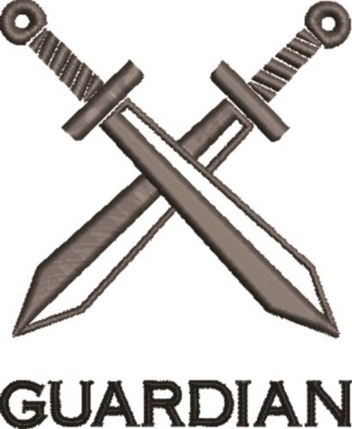 Picture of Crossed Swords Guardian Machine Embroidery Design