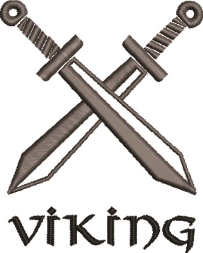 Crossed Swords Viking Machine Embroidery Design