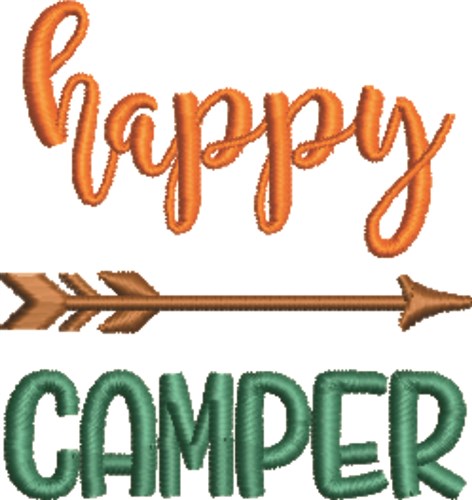 Happy Camper Machine Embroidery Design
