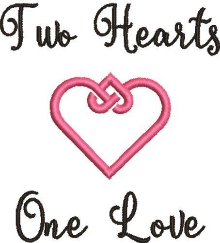 Two Hearts One Love Machine Embroidery Design