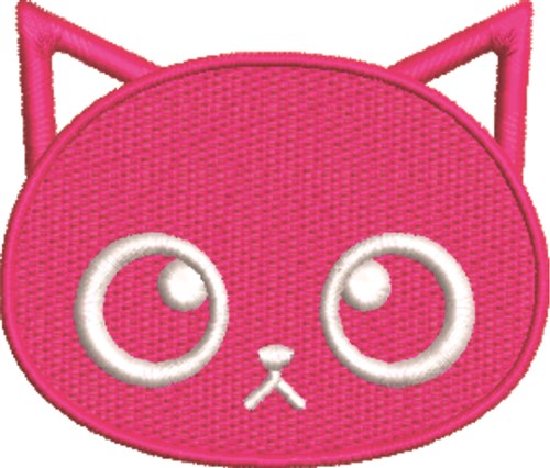 Kawaii Kitten Head Machine Embroidery Design