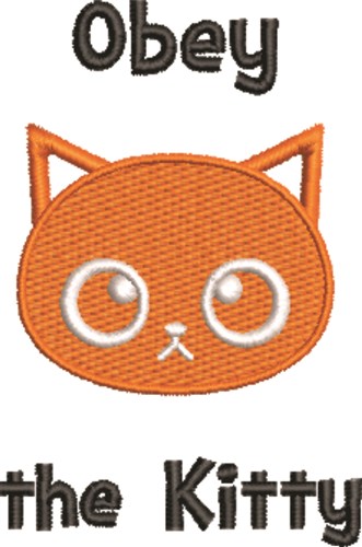 Obey The Kitty Machine Embroidery Design