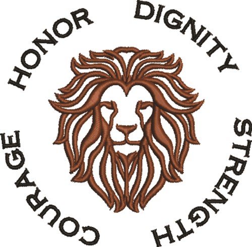 Honor Dignity Strength Courage Machine Embroidery Design