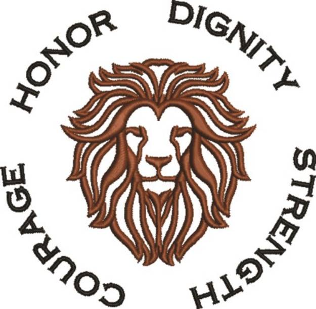 Picture of Honor Dignity Strength Courage Machine Embroidery Design