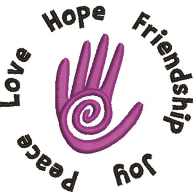 Picture of Love Hope & Friendship Machine Embroidery Design