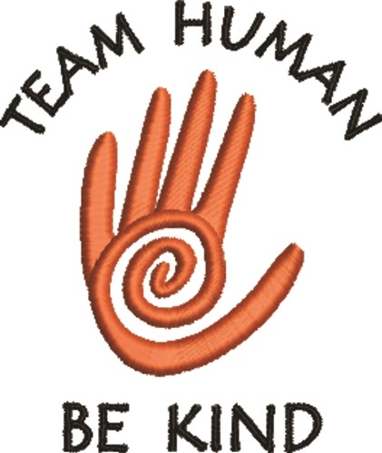 Team Human Be Kind Machine Embroidery Design