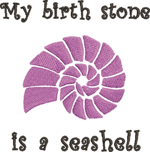 Seashell Birthstone Machine Embroidery Design