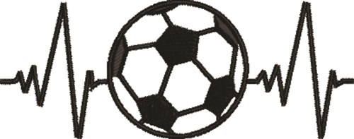 Soccer Heartbeat Machine Embroidery Design