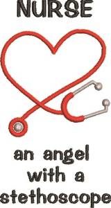 Picture of Angels With Stethoscopes Machine Embroidery Design