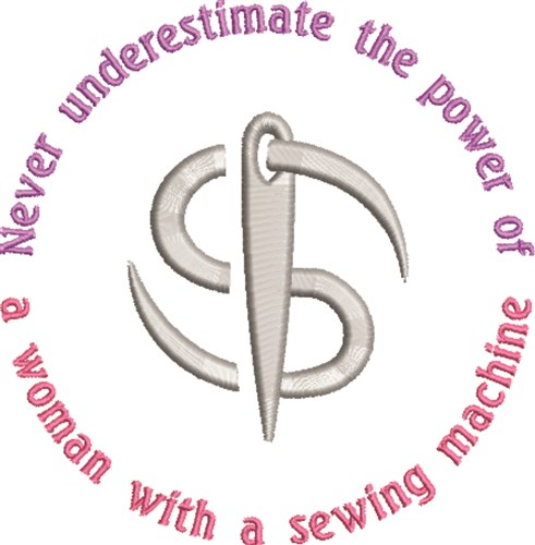 A Woman & Sewing Machine Machine Embroidery Design