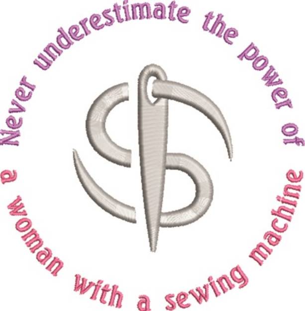 Picture of A Woman & Sewing Machine Machine Embroidery Design