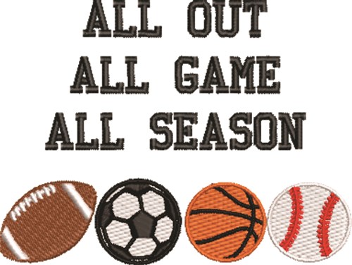 All Out, All Season Machine Embroidery Design